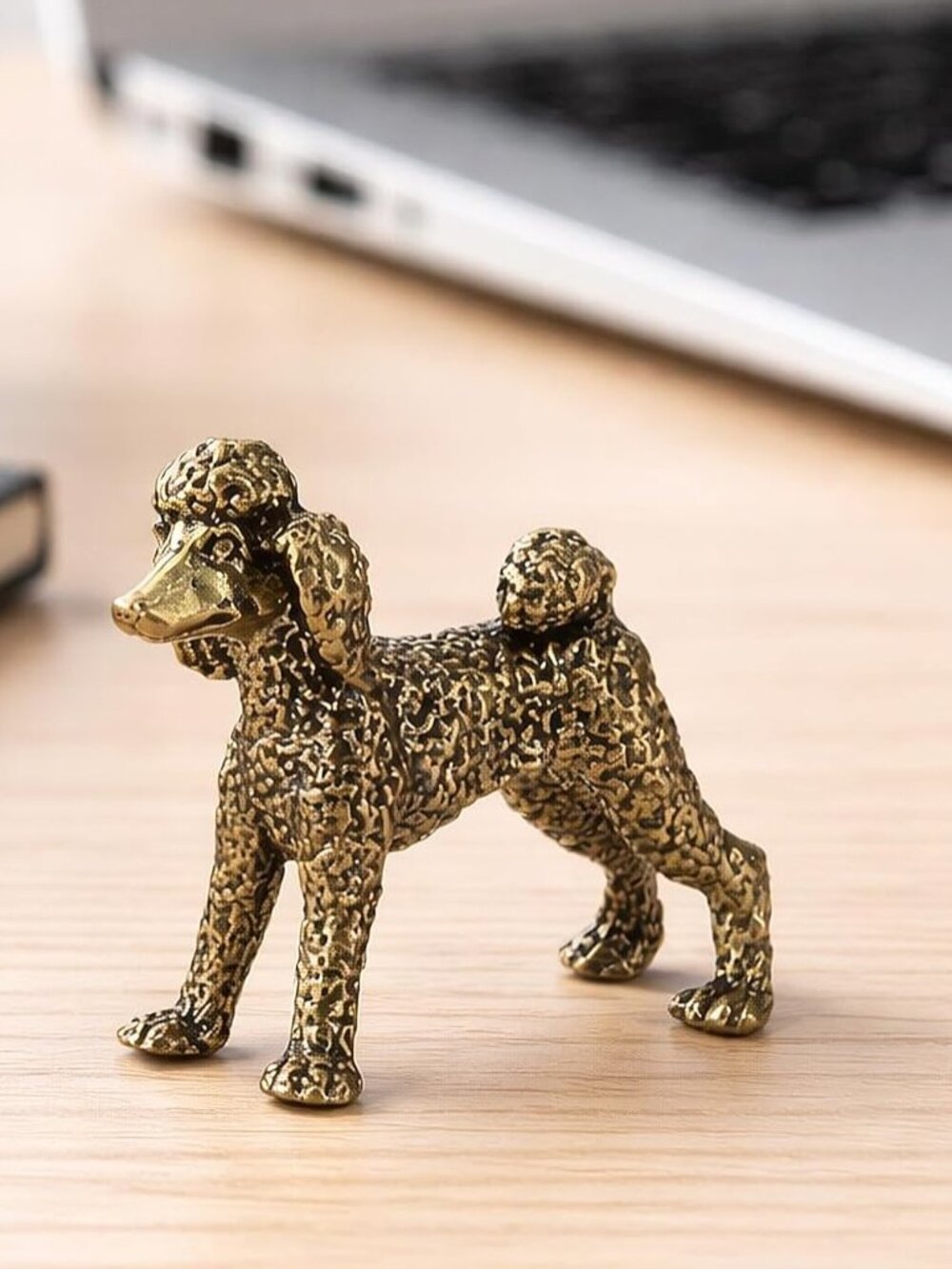 Vintage Look Copper Brass Poodle Dog Figure